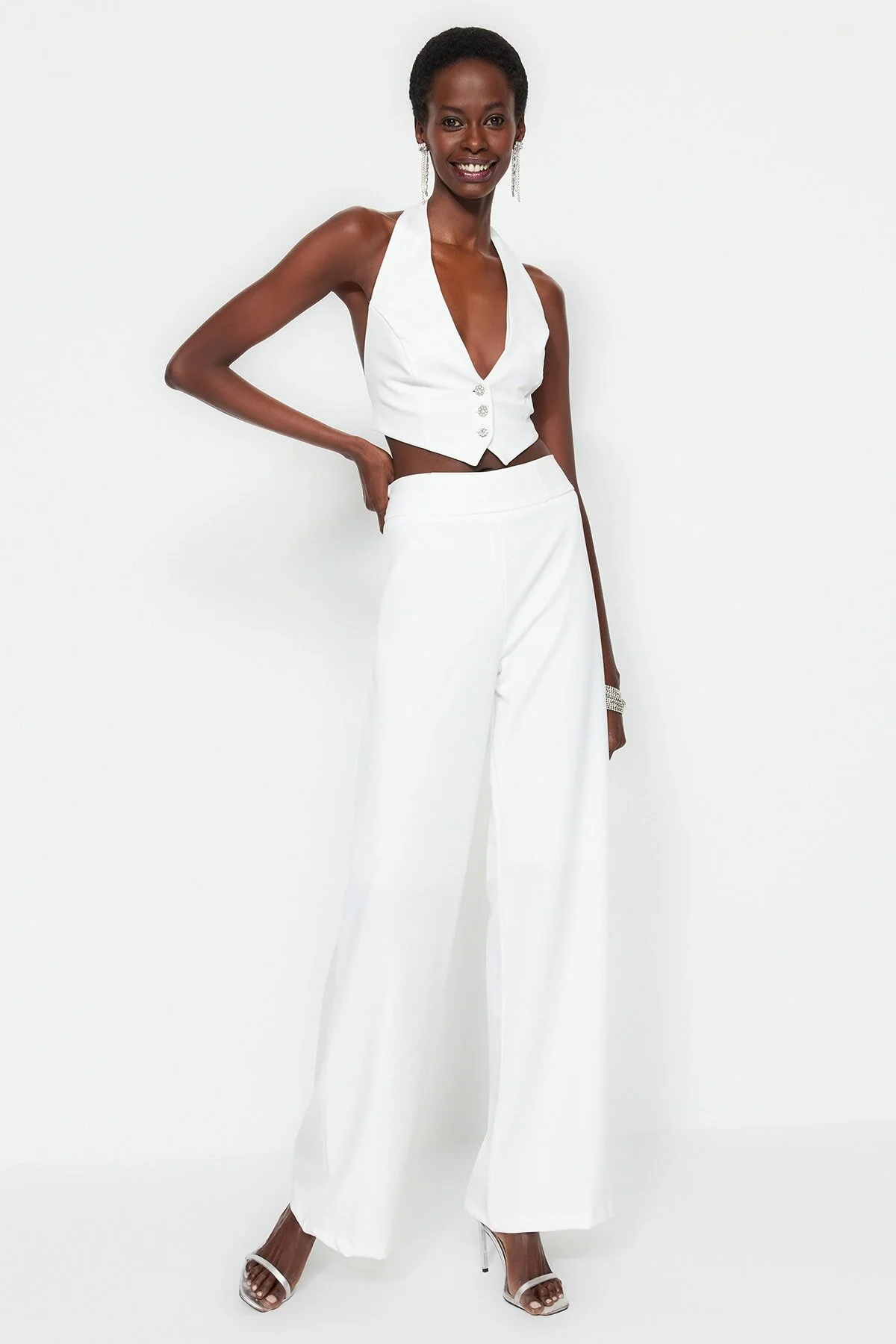 Trendyol Collection  Braut-Webhose in Ecru TPRSS23PL00023