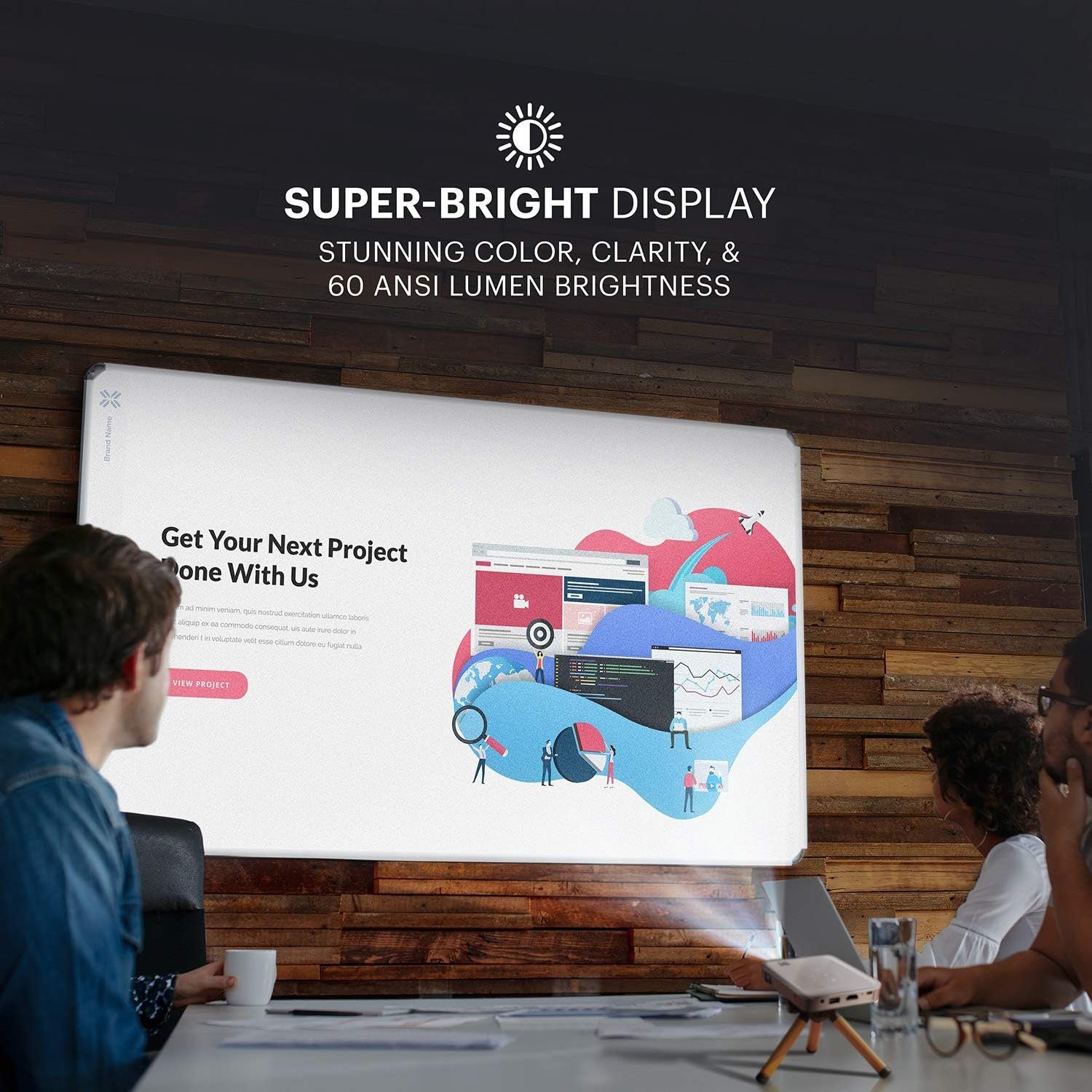 Kodak Beamer (1500: 1, 854 x 480 px, 1080p HD LED DLP-- Eingebauter Lautsprecher, HDMI, USB und Micro SD)