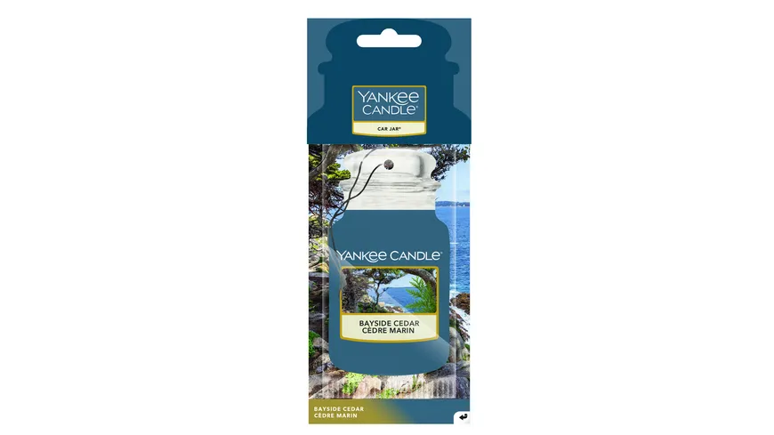 Yankee Candle Car Jar Paper Bayside Cedar blau