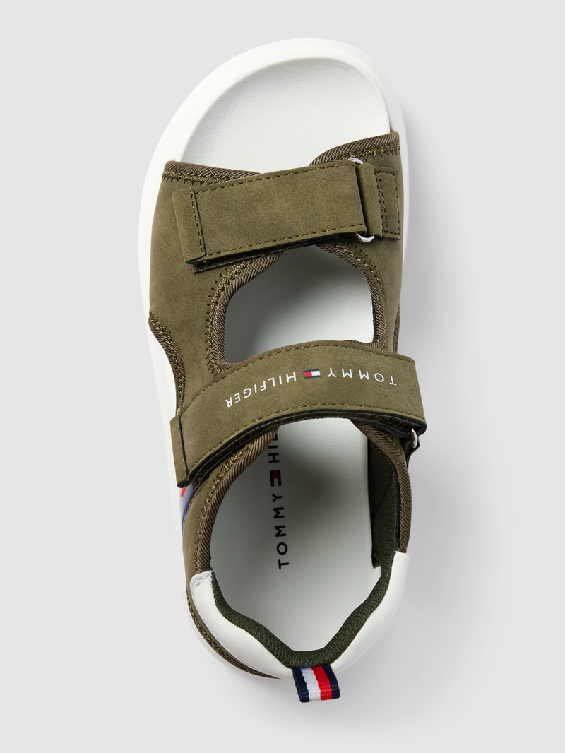 Sandalen mit Label-Prints Modell 'JERRY' in khaki