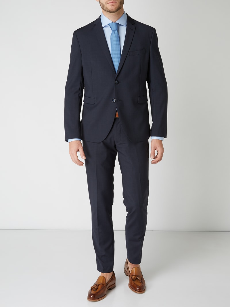 Slim Fit Business-Hemd aus Twill in hellblau