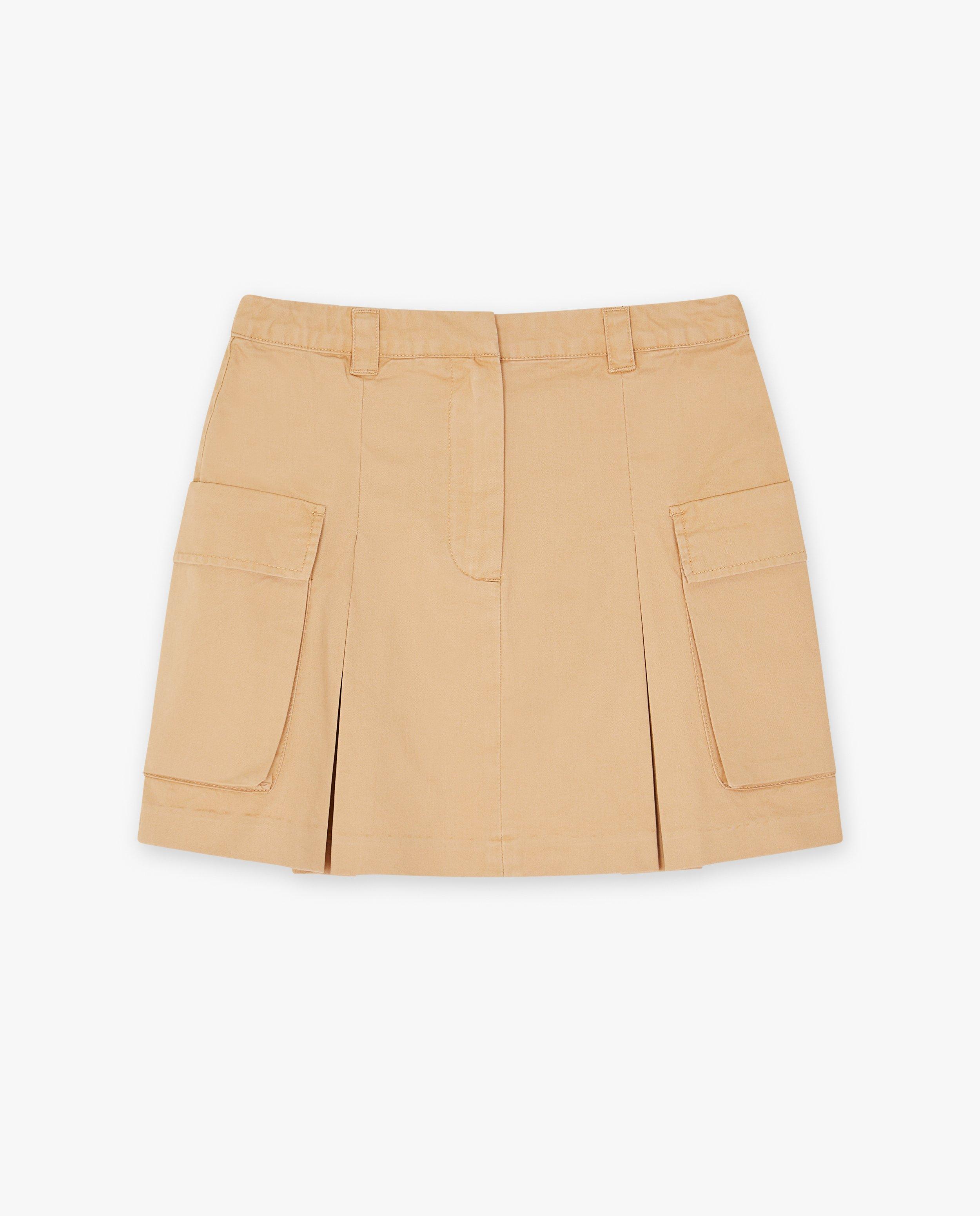 Groggy brun kjol med beige veck