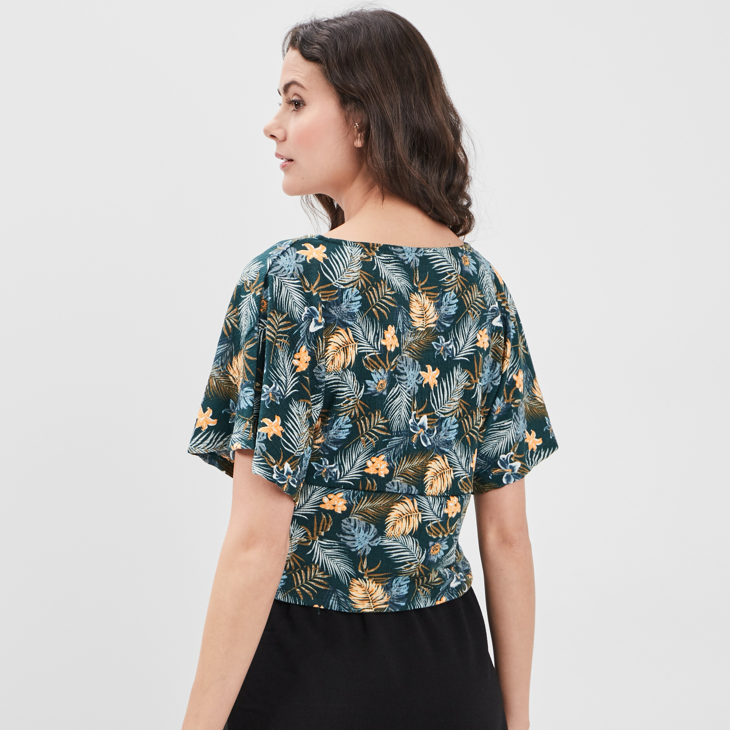 T-shirt manches courtes vert femme | La Halle