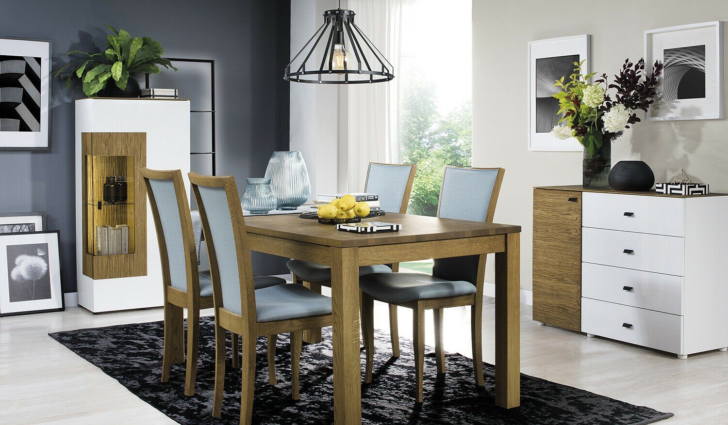 JVmoebel Esszimmer-Set Tische Essgruppe Esszimmer Garnitur Stuhl Set Holz Tisch 4 Stühle