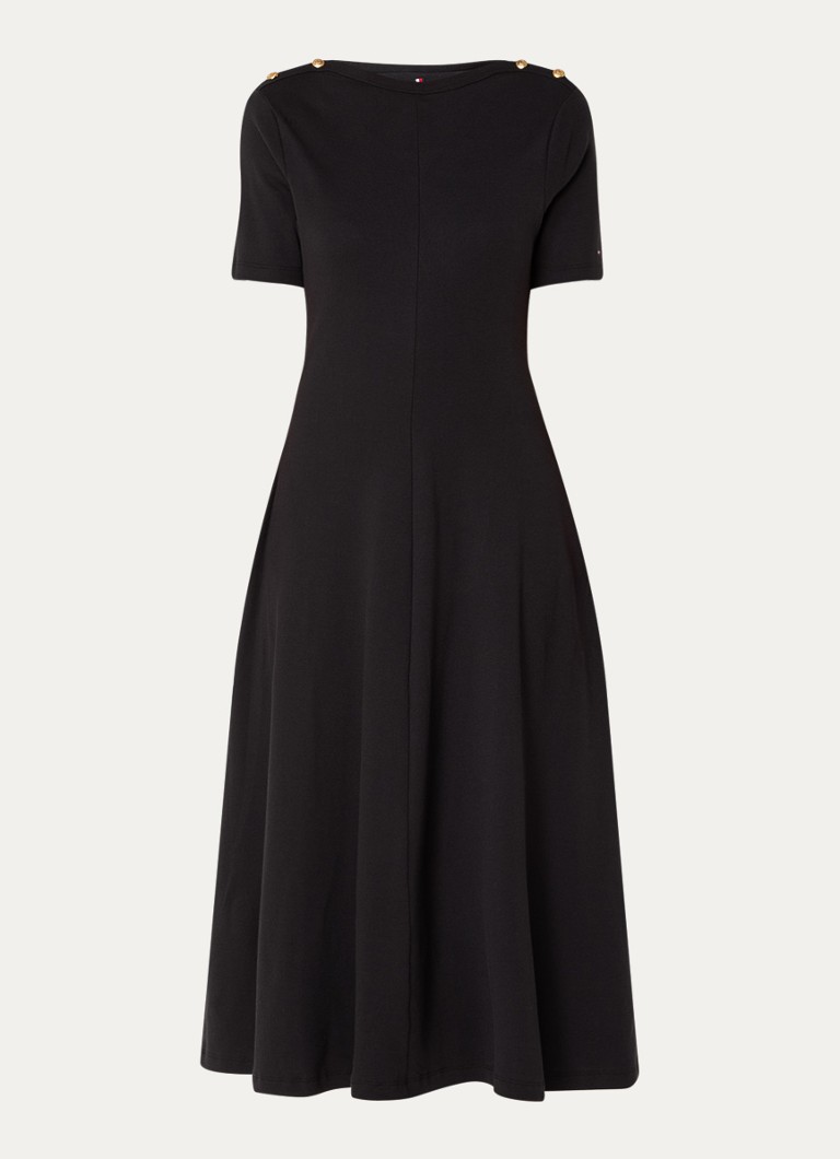 Rochie midi tricotată Tommy Hilfiger cu buzunare laterale