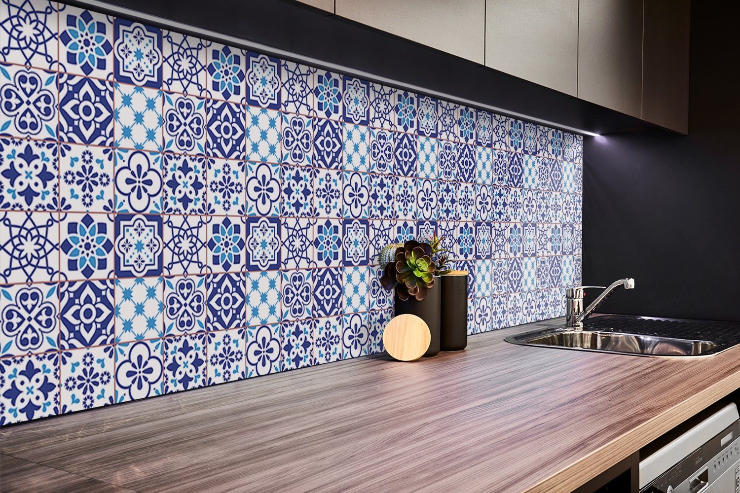 Tulup Spritzschutz Küchenrückwand Vinyl-Fliesen Selbstklebend Wandpaneele 100 cm x 50 cm, Selbstklebende, Wandaufkleber, Vinyl Spritzschutz
