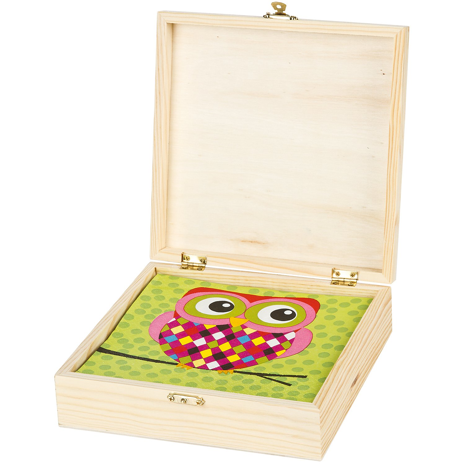 Servietten-Box aus Holz, 18,5 x 18,5 x 5,5 cm