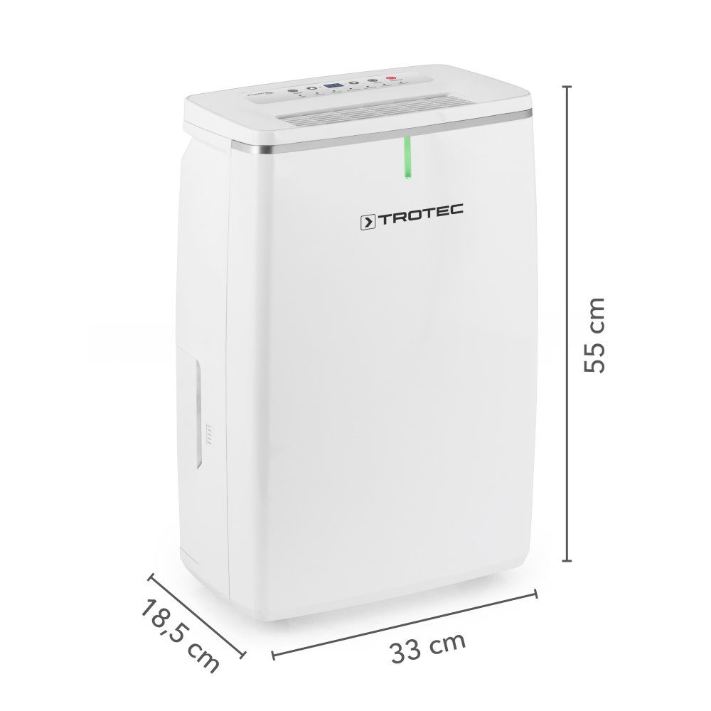 TROTEC Luftentfeuchter TTK 72 E, für 125 m³ Räume, Entfeuchtung 24,00 l/Tag, Tank 5,50 l, Entfeuchtungsautomatik mit Zielwertvorwahl zwischen 30 und 80 %