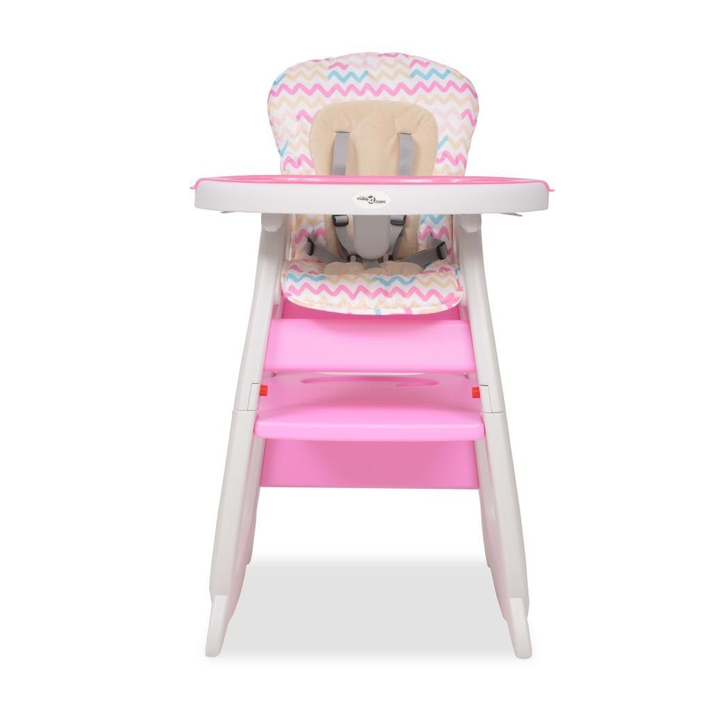 vidaXL Kombihochstuhl Babystuhl Hochstuhl Babysitz Kinderstuhl umbaubar mit Essbrett Rosa