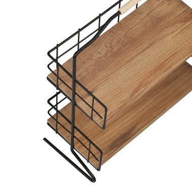 en.casa Badregal, Sallingsund Tischregal mit 2 Ablageflächen 41,5x32x15cm Schwarz/Holz