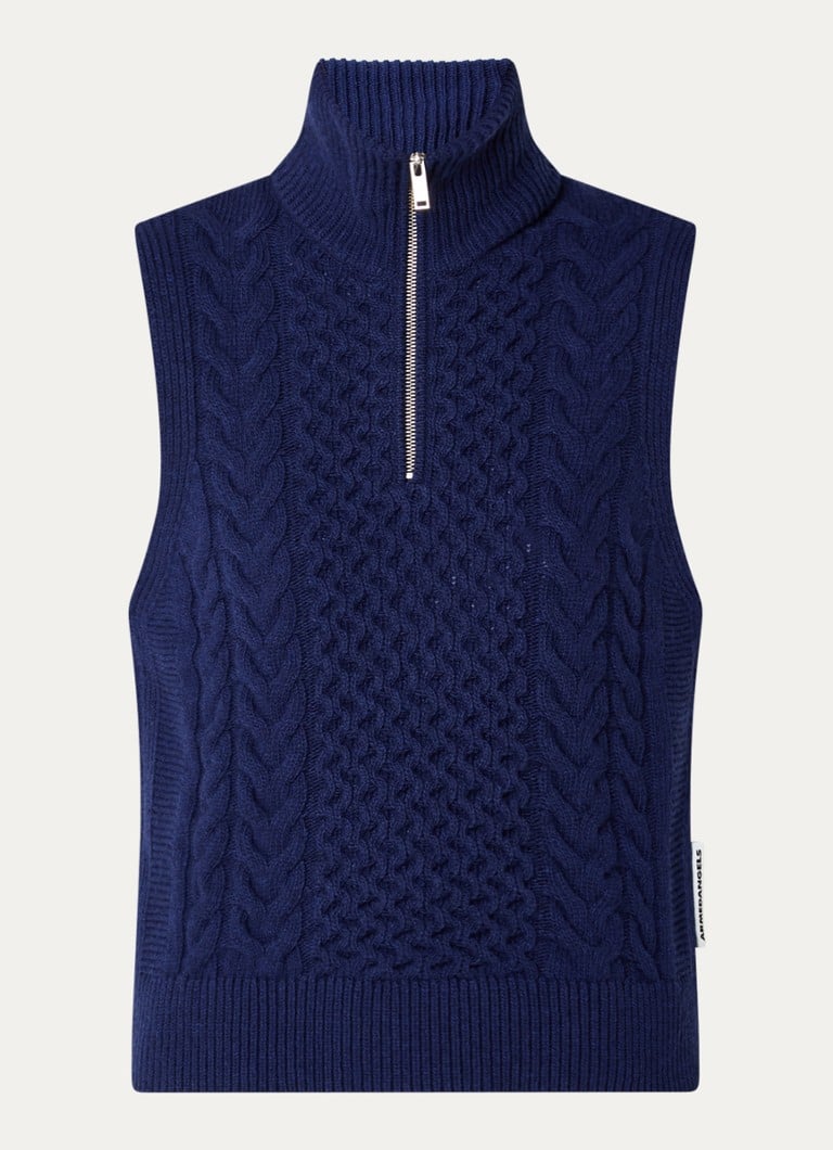 ARMEDANGELS Olaiaas vilnas veste ar pinuma adījumu un pusrāvējslēdzēju