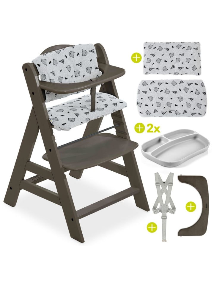 Hauck Hochstuhl Alpha Plus Select Charcoal - im Sparset in grau,motiv günstig kaufen onesize