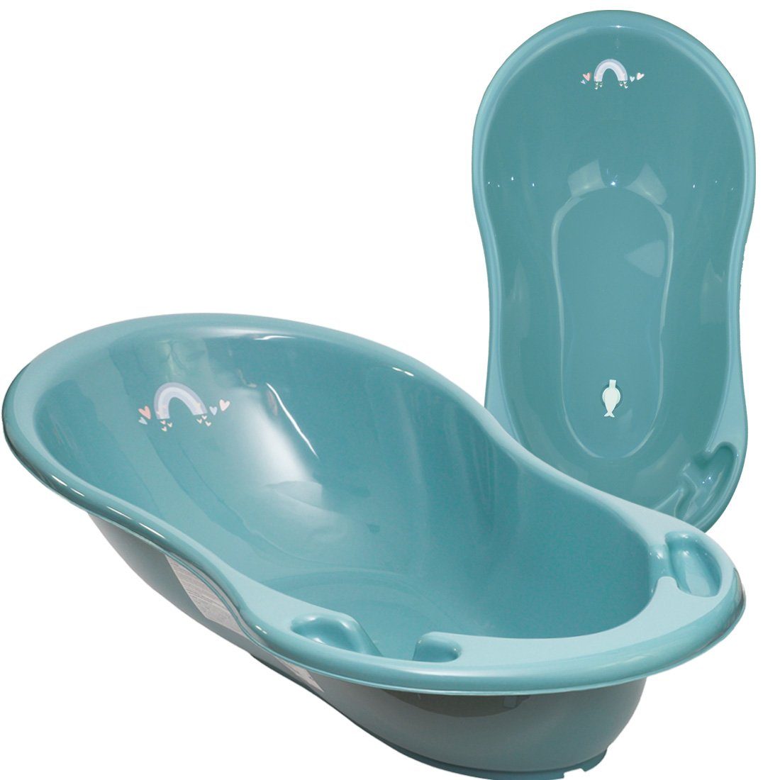 Tega-Baby Babybadewanne 3 Teile SET - METEO Türkis - -Babybadeset Wanne Pflege Wanne, (Premium.set Made in Europe), Wanne+ Badesitz+ Töpfchen