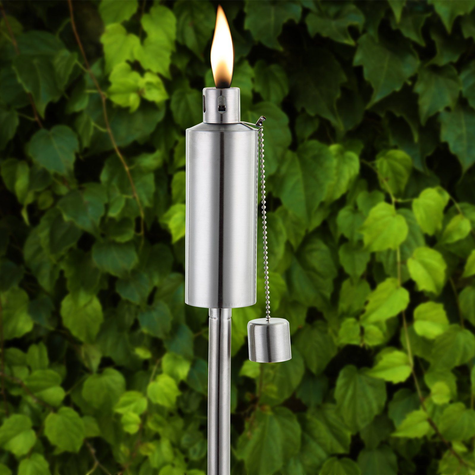 Deuba Gartenfackel, -, 6er Set für Draußen Öl 330 ml Edelstahl Rostfrei 115 cm Hoch