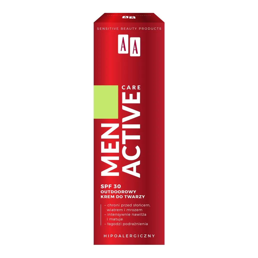 AA Men Active Care udendørs ansigtscreme SPF 30