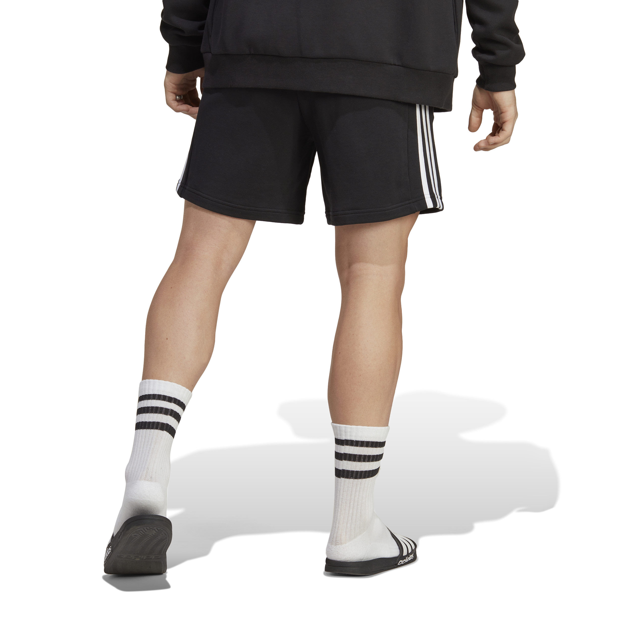 3 Stripes French Terry Shorts Herren - Schwarz, Weiß
