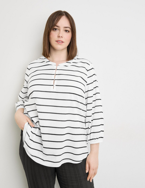 3/4 Arm Bluse aus Baumwoll-Voile