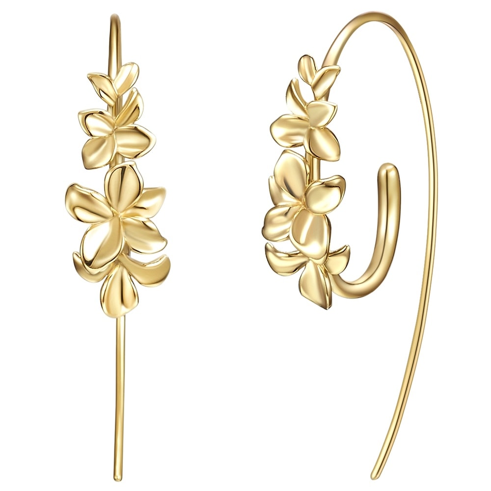 Glanzstücke München Boucles d'oreille en argent Fleur Argent sterling en Or jaune Boucles d'oreilles