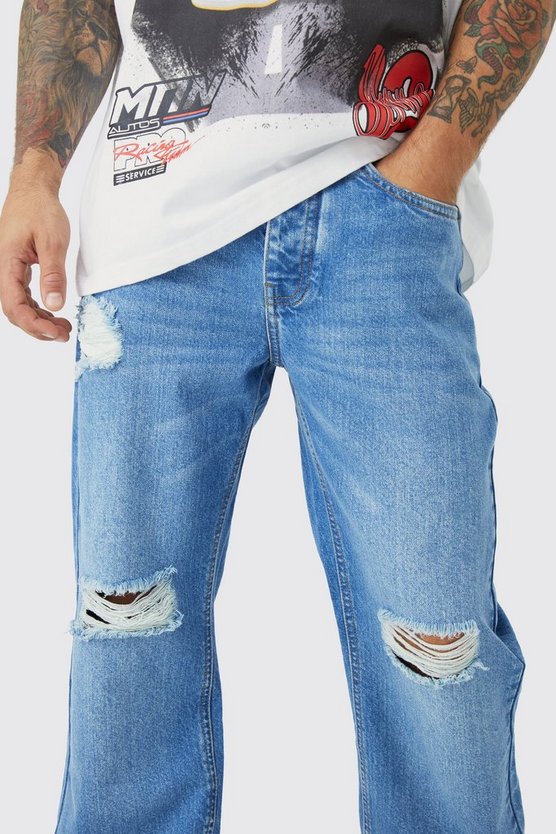 Lockere Jeans mit Rissen