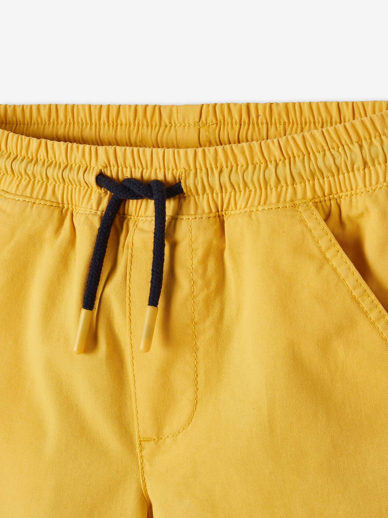 Ensemble tee-shirt motif Hawaï et short en toile garçon jaune moutarde
