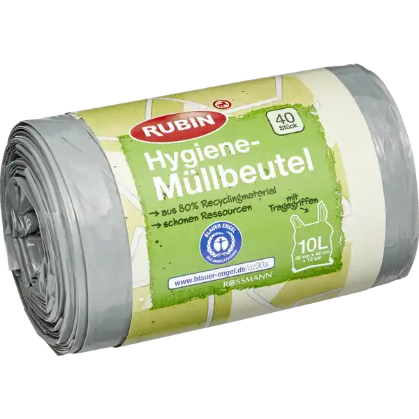 Hygiene-Müllbeutel mit Tragegriffen 10 l