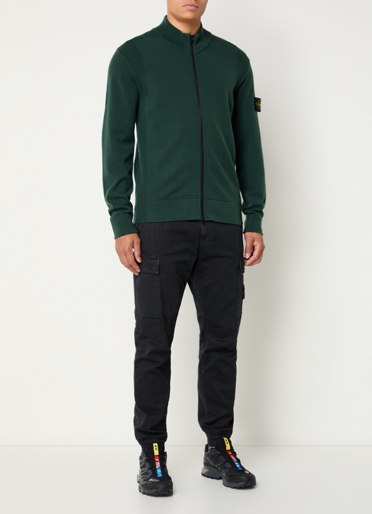 Vestă Stone Island 503A1 Premium din lână tricotată cu logo
