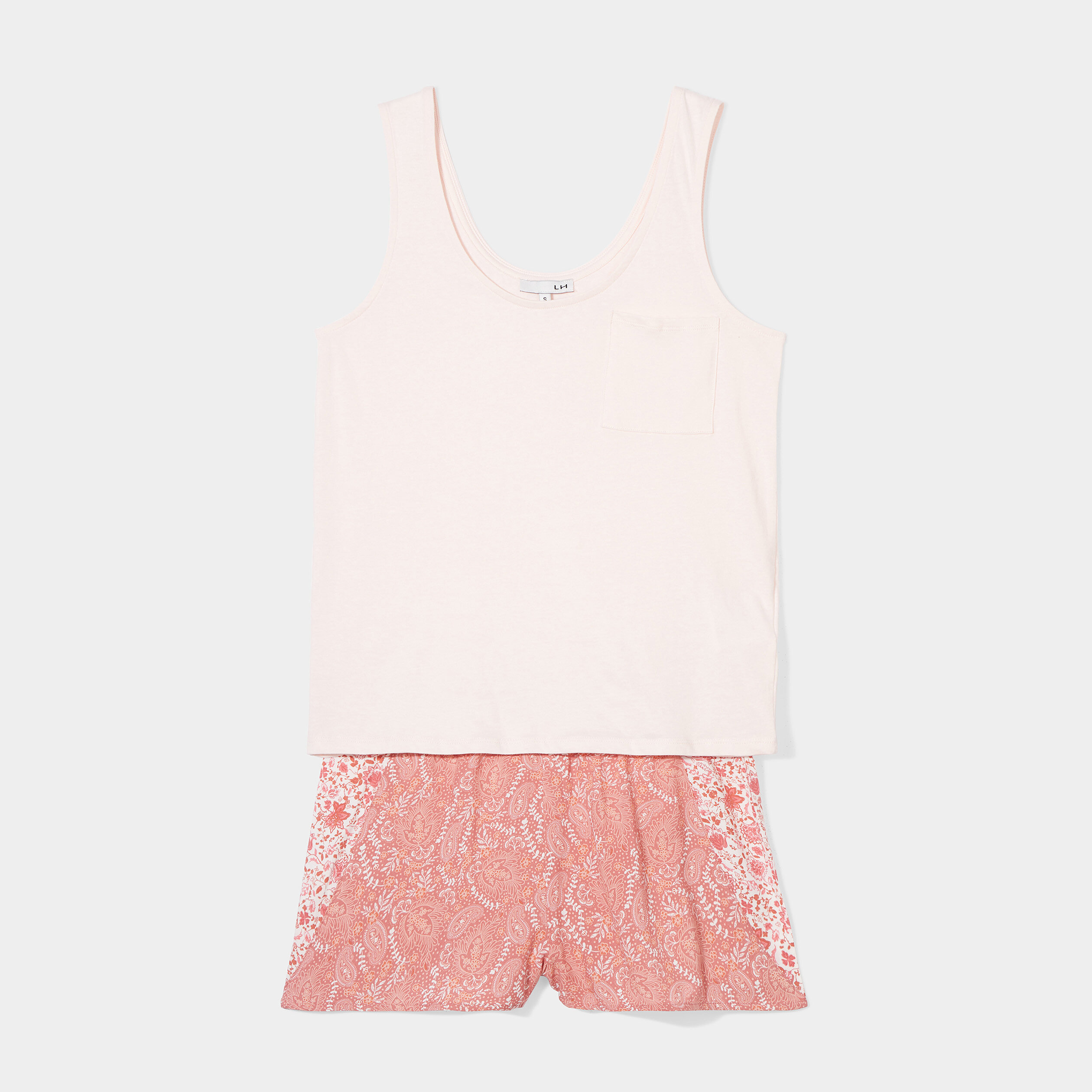 Ensemble pyjama short débardeur 2 pièces rouge femme | La Halle