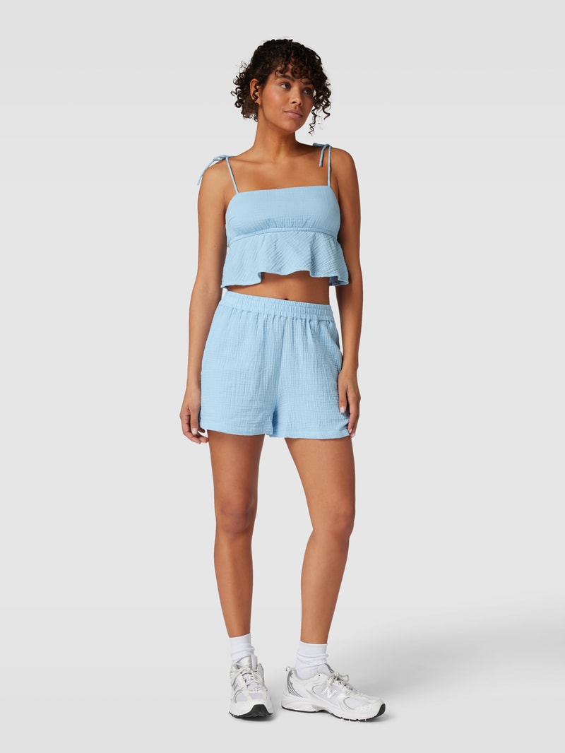 Shorts mit Strukturmuster in himmelblau