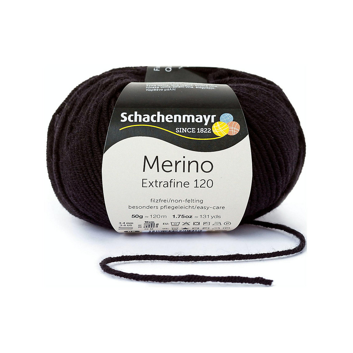 Handstrickgarne Merino Extrafine 120, 50g Black