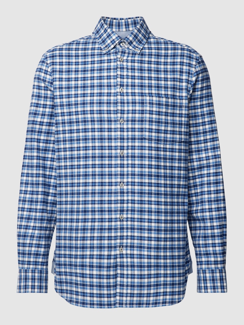 Freizeithemd mit Button-Down-Kragen in marineblau