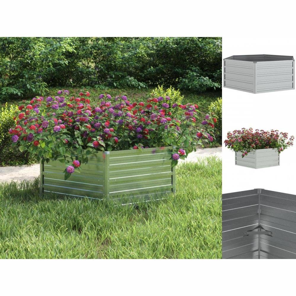 vidaXL Hochbeet Garten-Hochbeet 129x45 cm Verzinkter Stahl Silber