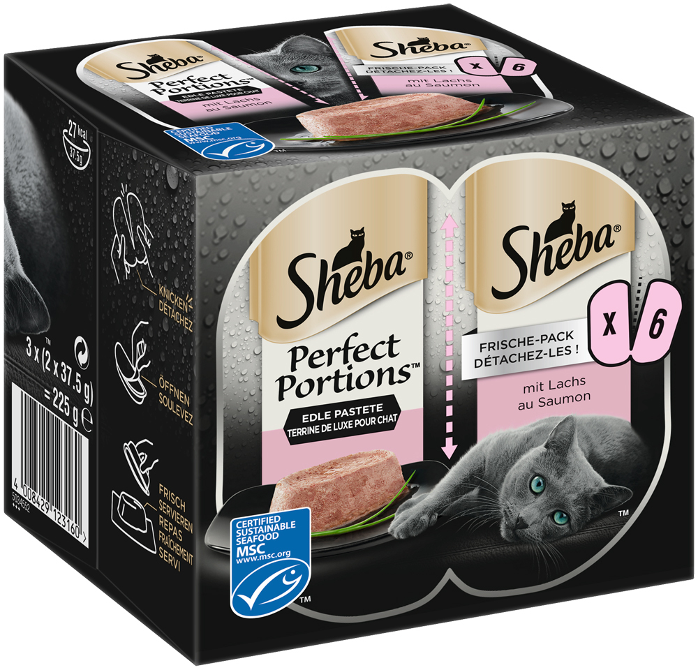Sheba Katzenfutter Sheba Perfect Portions Paté 3x2x37,5g Lachs