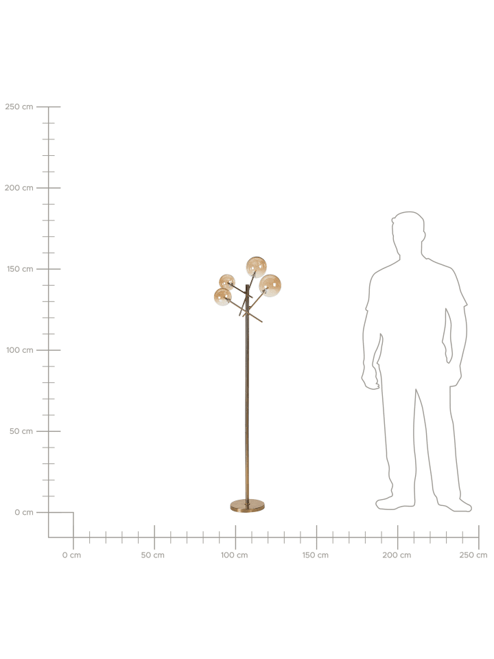 Beliani Stehleuchten TAMESI in Gold - (W) 50 x (H) 170 x (L) 30 cm günstig kaufen onesize