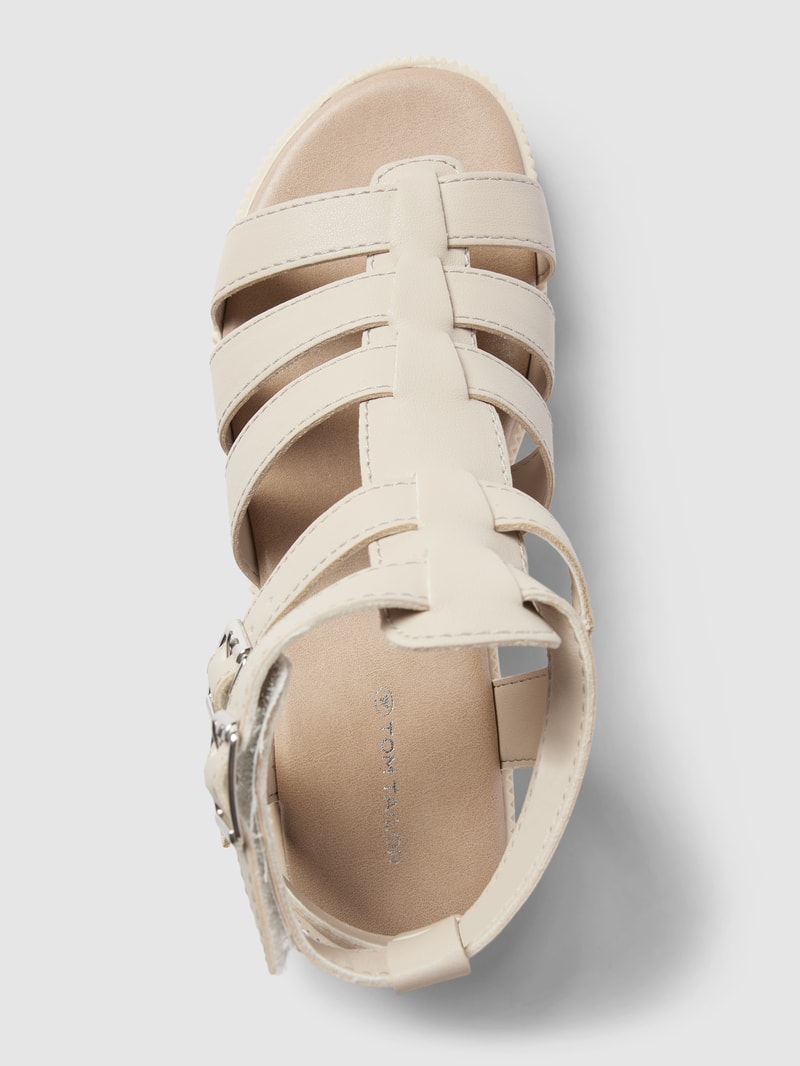 Sandalen mit Dornschließe in beige