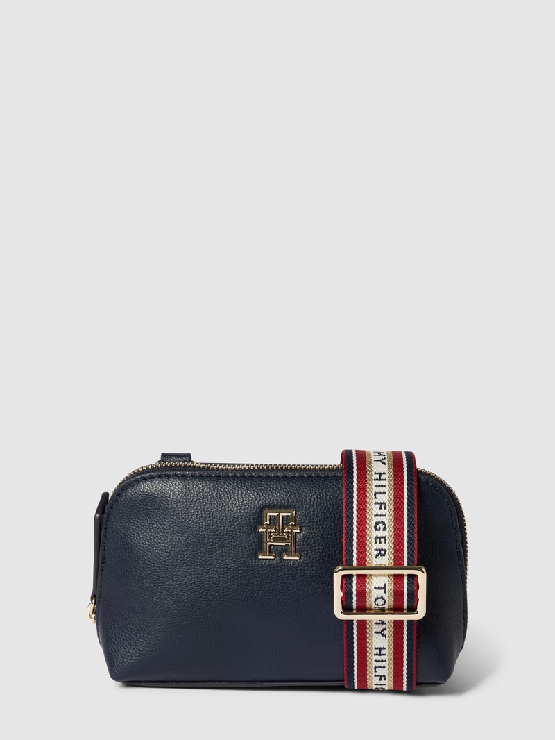 Umhängetasche mit Label-Details Modell 'TOMMY LIFE CROSSOVER' in marineblau