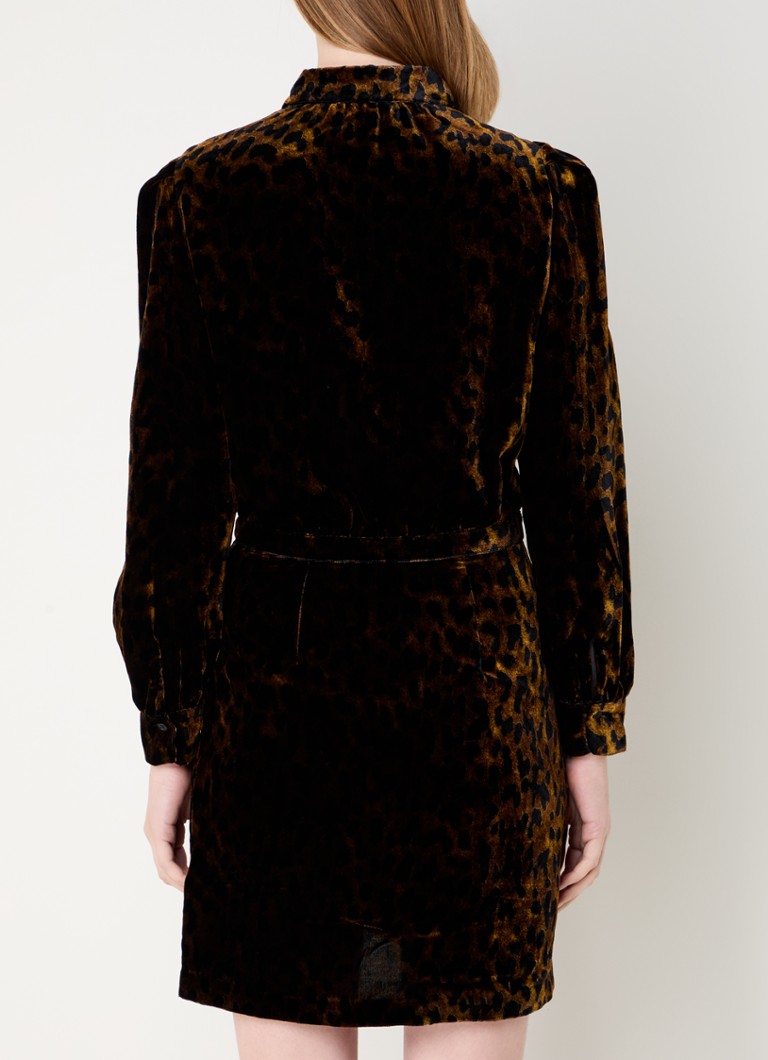 Rochie scurtă Rulipe de la Zadig & Voltaire din catifea cu imprimeu leopard