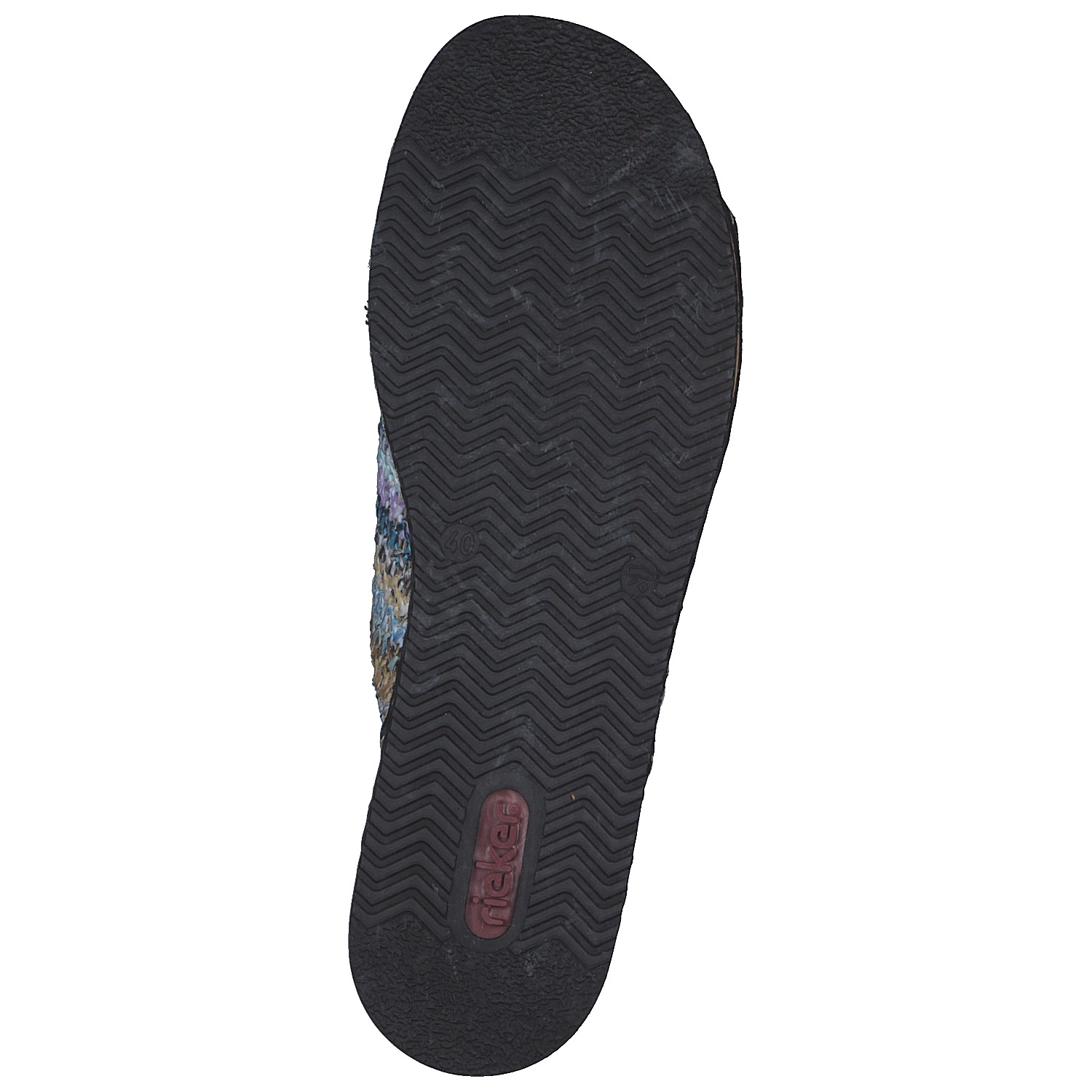 Rieker 62968, Plateau-Pantoletten, Damen, blau-multi/aqua