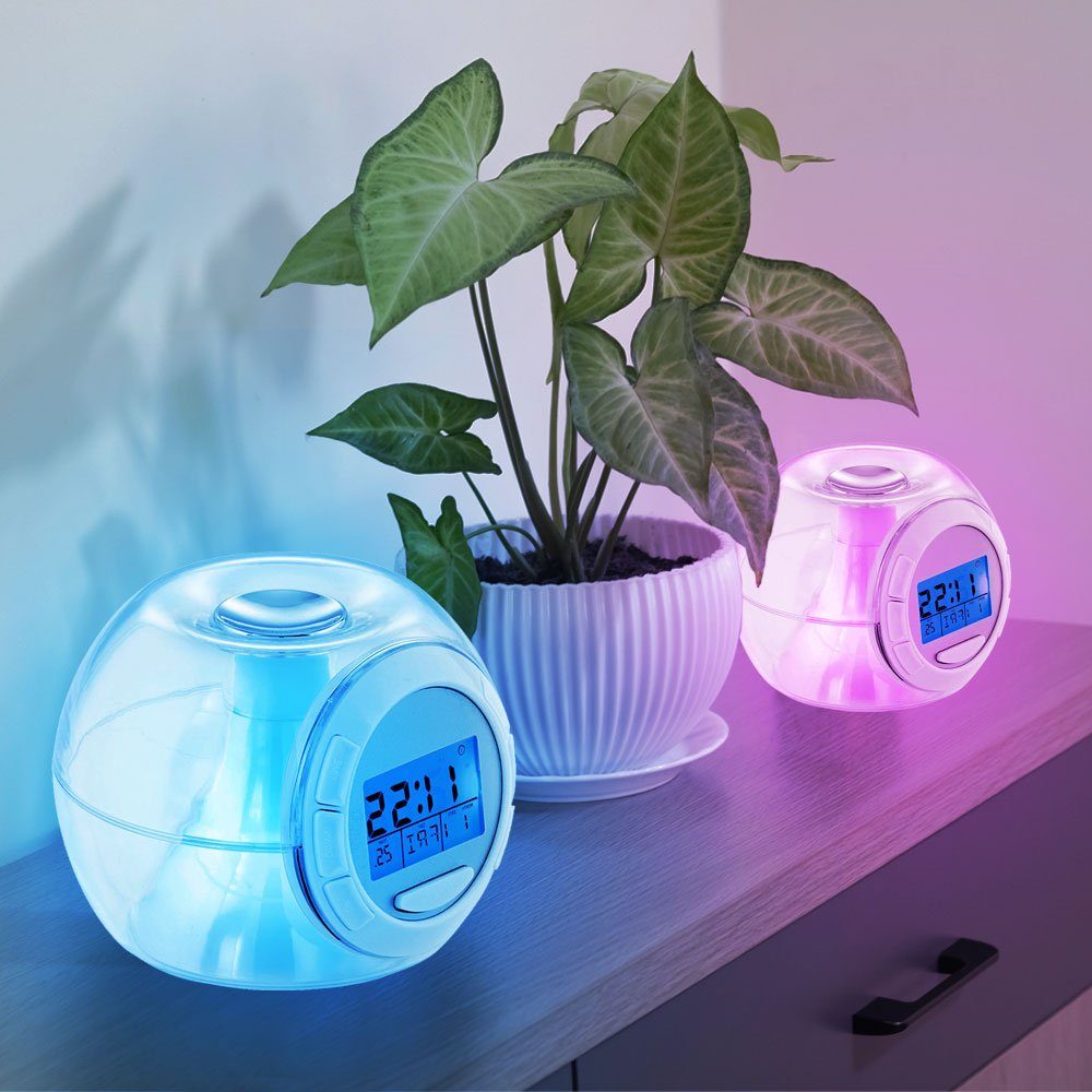EGLO Radio (Eleganter LED Wecker Nacht Tisch RGB Uhr Farbwechsel Natur Töne Eglo)