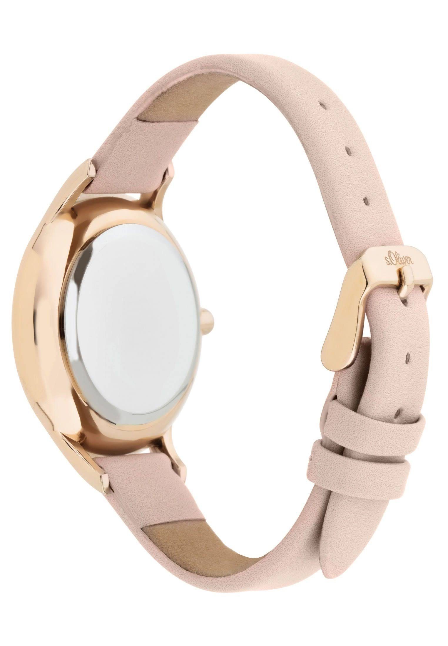 Lily + Stone Quarzuhr Damen Armbanduhr Analog mit eleganten Kristallen in Rose Gold, (1-tlg)