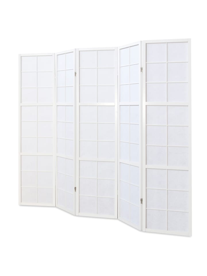 Homestyle4u 5-tlg. Paravent Shoji in Weiß 220x175 cm günstig kaufen onesize