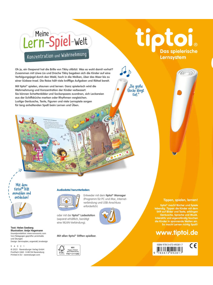 Ravensburger tiptoi® Meine Lern-Spiel-Welt - Konzentration und Wahrnehmung günstig kaufen onesize