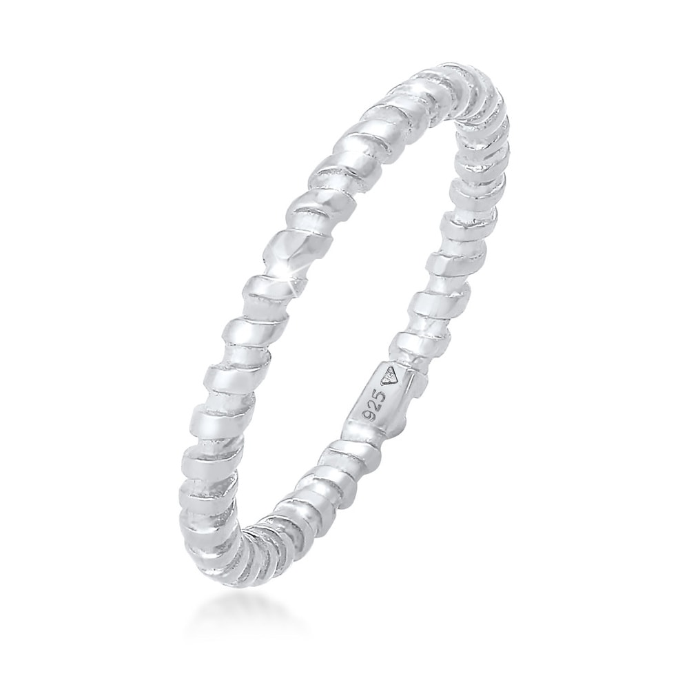 Elli Elli Bague Bague à empiler pour dames Blogueur de tendances de base torsadée en a Bague