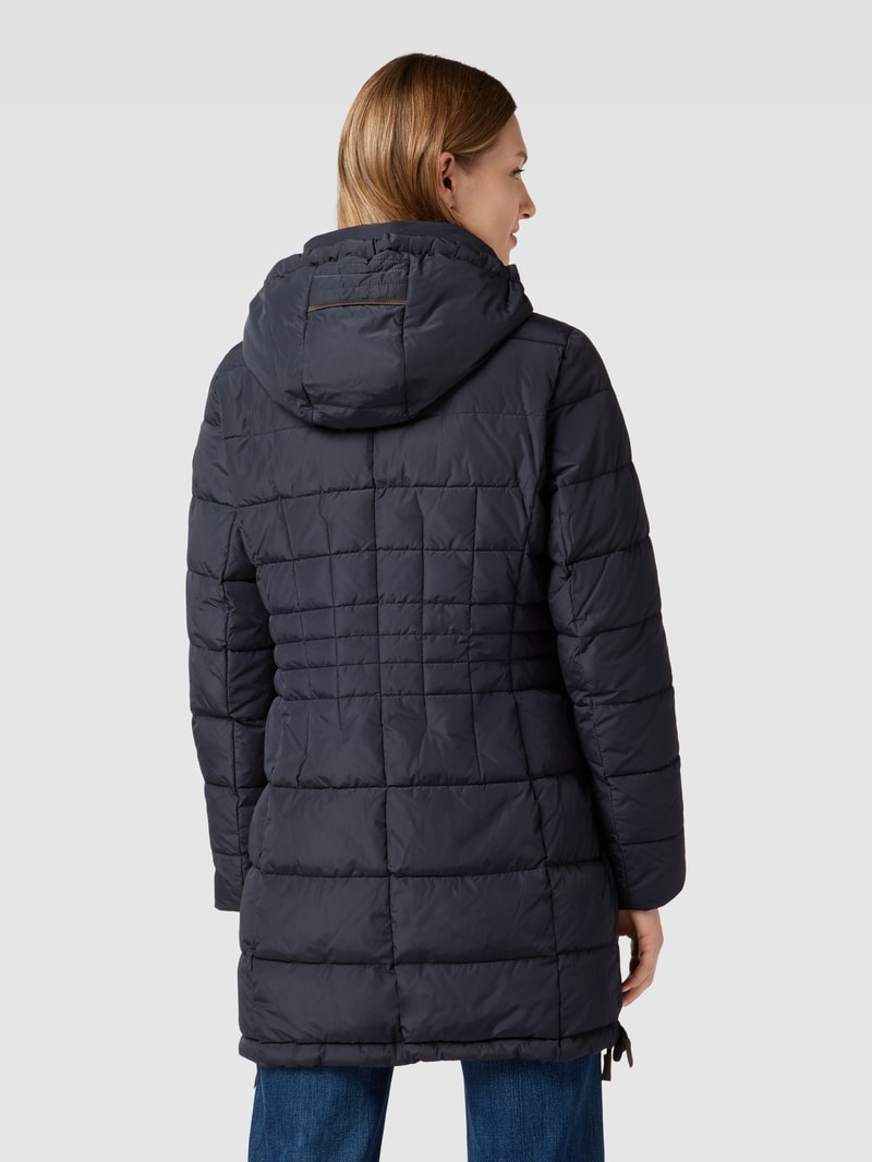Steppjacke mit abnehmbarer Kapuze in marineblau