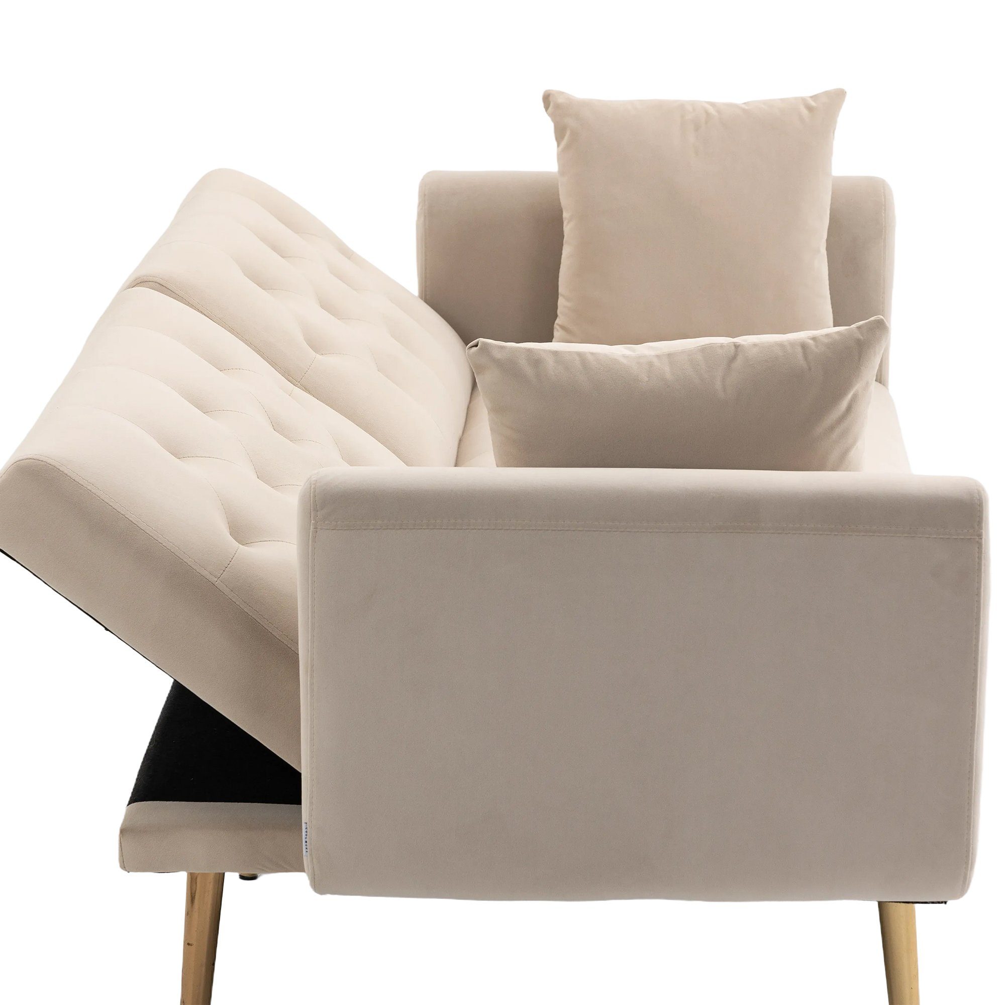 Odikalo Loungesofa Doppelsofa Schlafsofa Samt multifunktion Metallfüßen mehrfarbig