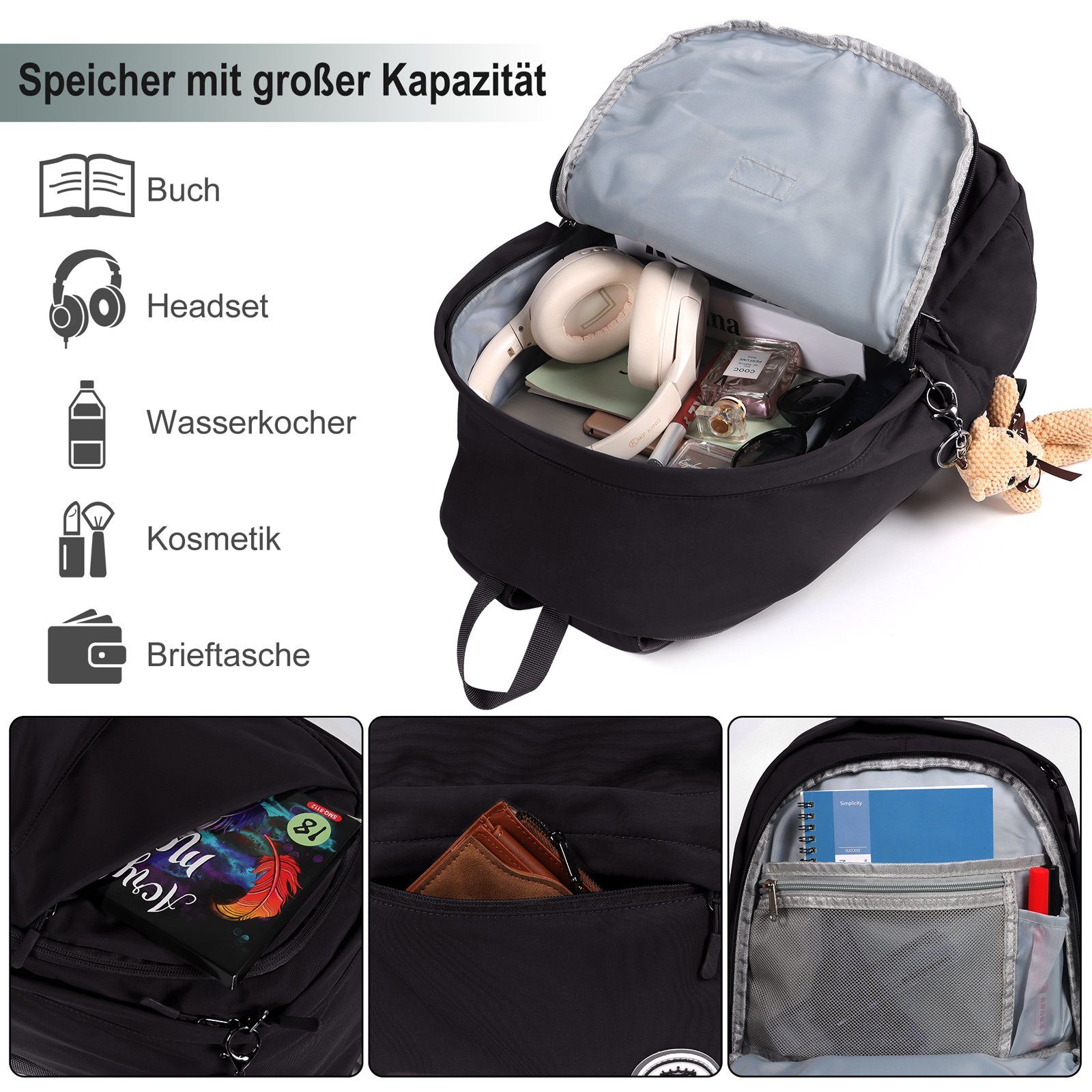 TAN.TOMI Freizeitrucksack Rucksack Teenager mädchen Schulranzen Jungen Schulrucksack Schultasche, Große Fassungsvermögen Modisch Rucksack Mädchen für Schule oder Reisen