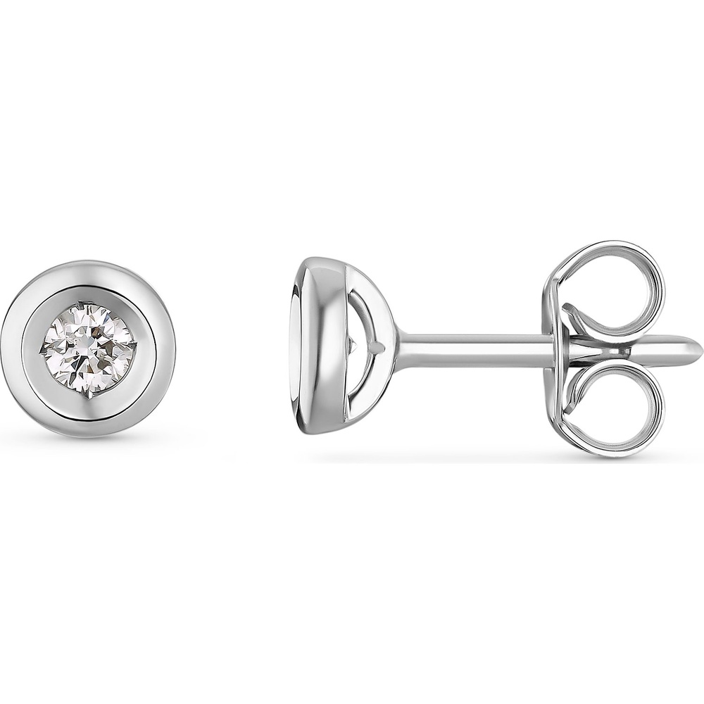 Valeria Boucles d'oreilles à fermoir à poussette 375 Or blanc Boucles d'oreilles