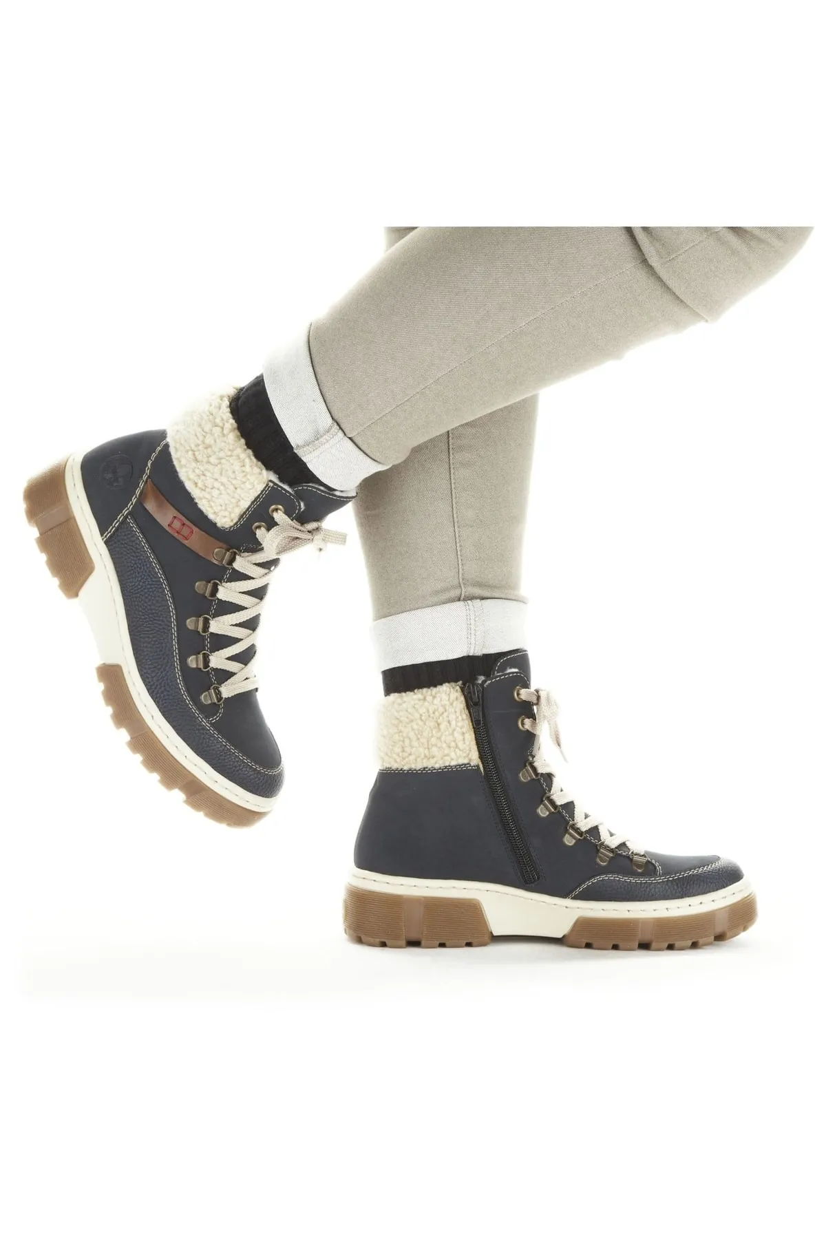Rieker  Stiefelette - Blau - Flacher Absatz
