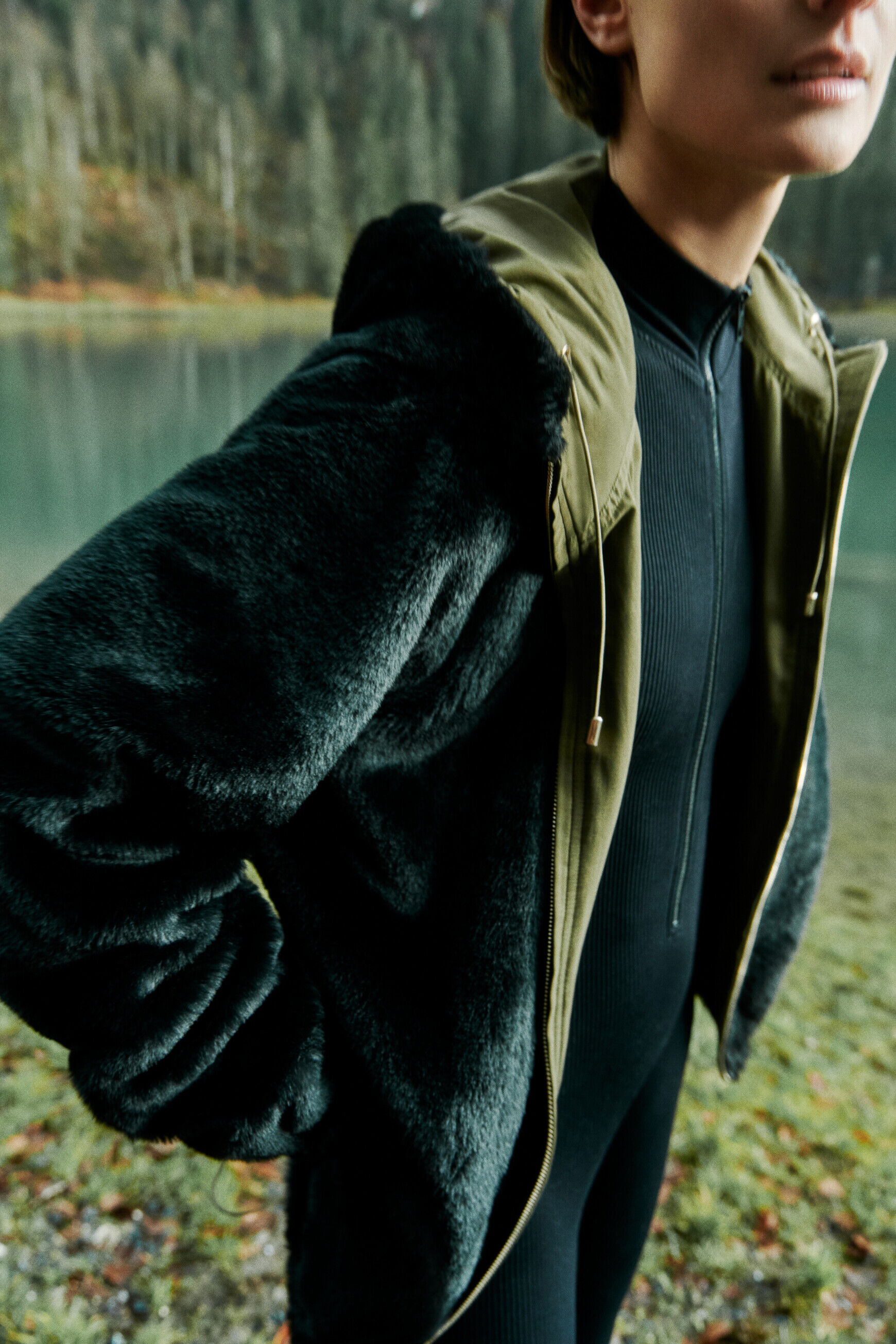 Manteau gbeluga vert clair femme