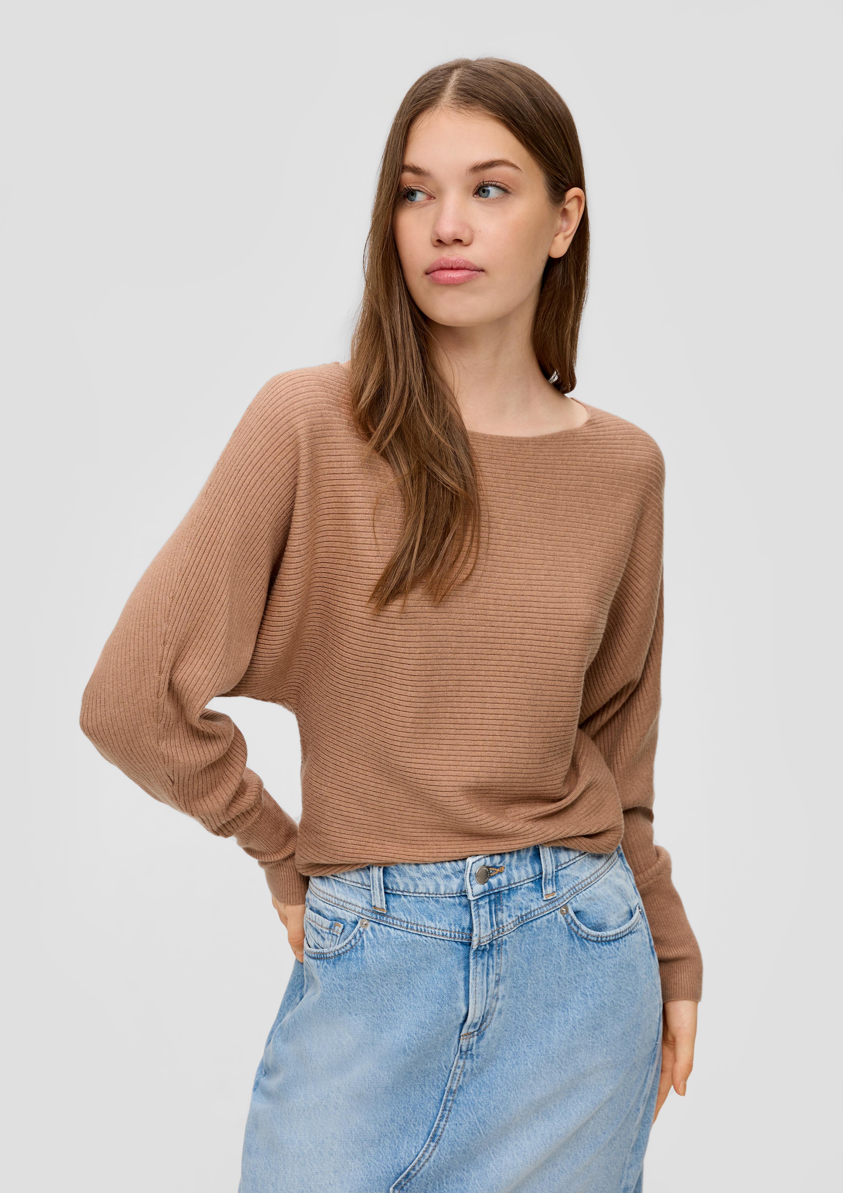 Rippstrickpulli mit Fledermausarm  2144100-8457