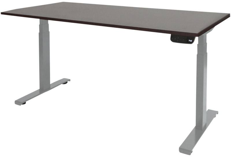 Schaffenburg Höhenverstellbar Sitz-Stehschreibtisch Rechteckig Eiche Holz Aluminium T-Fuß 1.800 x 900 x 645 mm